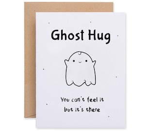 I Miss You Cards, Ghost Hug Cards, Get Well Soon Cards, Send Love Card, Virtual Hug Card, Cute Halloween Cards, Sustainably Made In Ireland