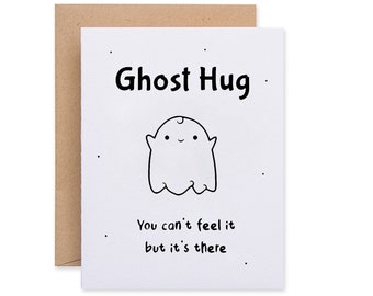 Karta Ghost Hug, wyprodukowana w sposób zrównoważony, z życzeniami powrotu do zdrowia
