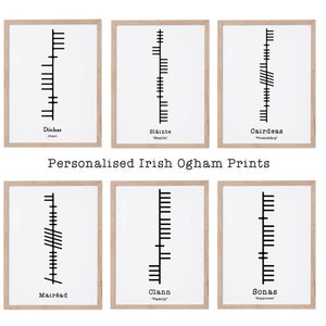 Personalized Irish Ogham Print, Irish Language gifts, Seanfhocal Irish Proverbs, Ancient Ogham, Irish Made Art, Sustainably Made in Ireland