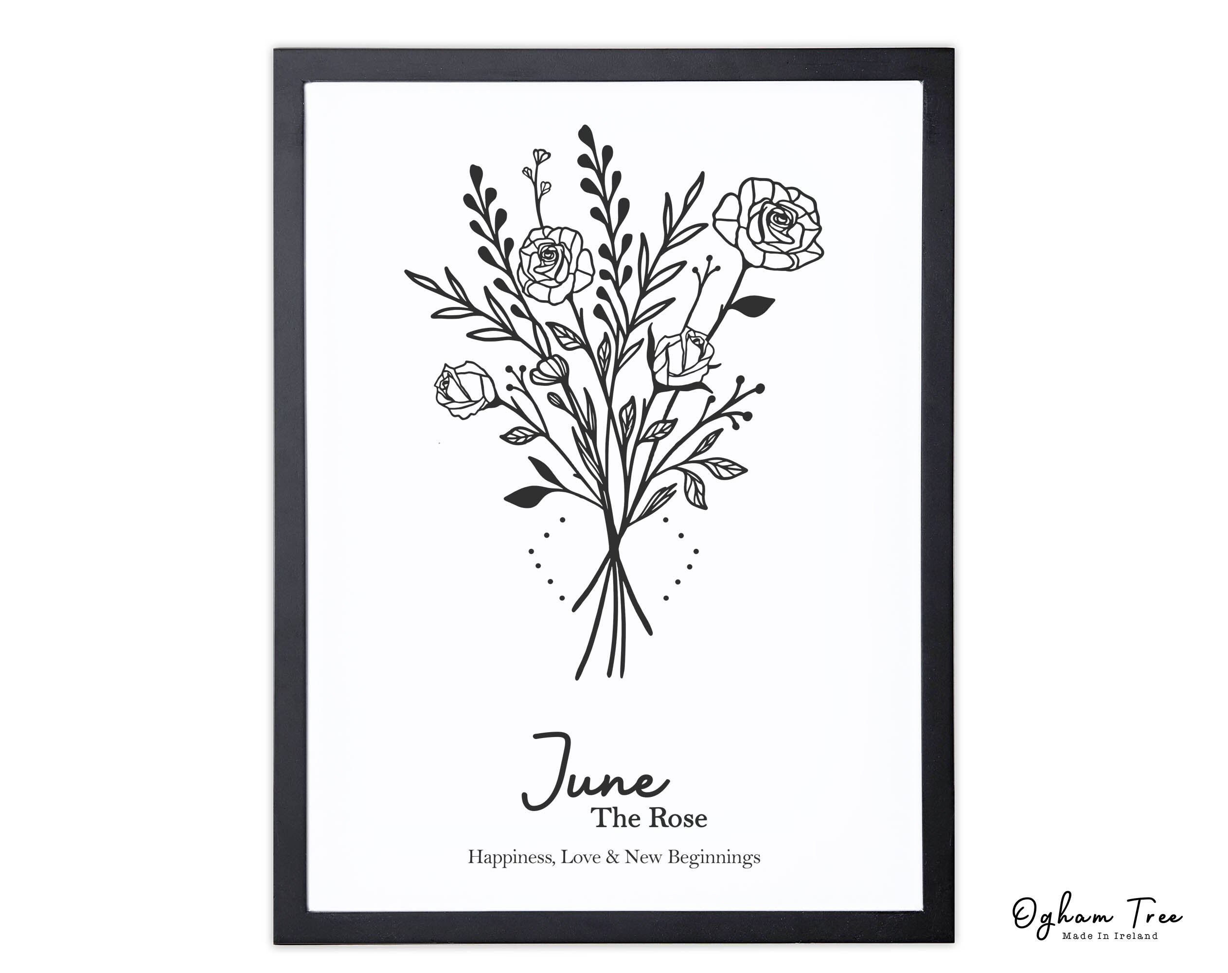 June Birth Flower Print Personalized Housewarming Gift Etsy