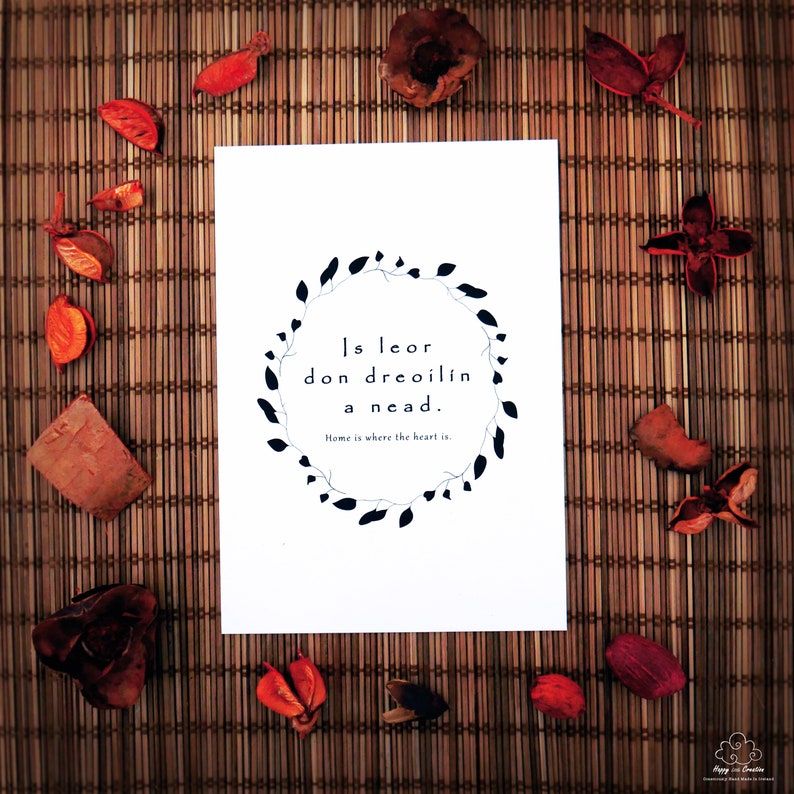 Home is Where the Heart is Irish Print Irish Proverb Irish Etsy