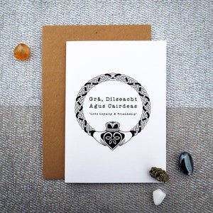 Claddagh Saying Love Loyalty & Friendship Card | Irish Wedding Card ...