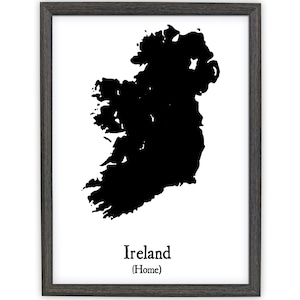 Print kaart van Ierland, Ierse housewarmingcadeaus, taalcadeaus Ierland, Ierland Spreuken, Gaeilge New Home, Iers gemaakte kunst, gemaakt in Ierland