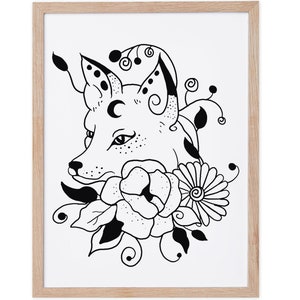 Fox Illustration Irish Print | Animal Spirit Guide Art Print | Pagan Gift | Mythology Art | Folklore Art | Consciously Hand Made In Ireland