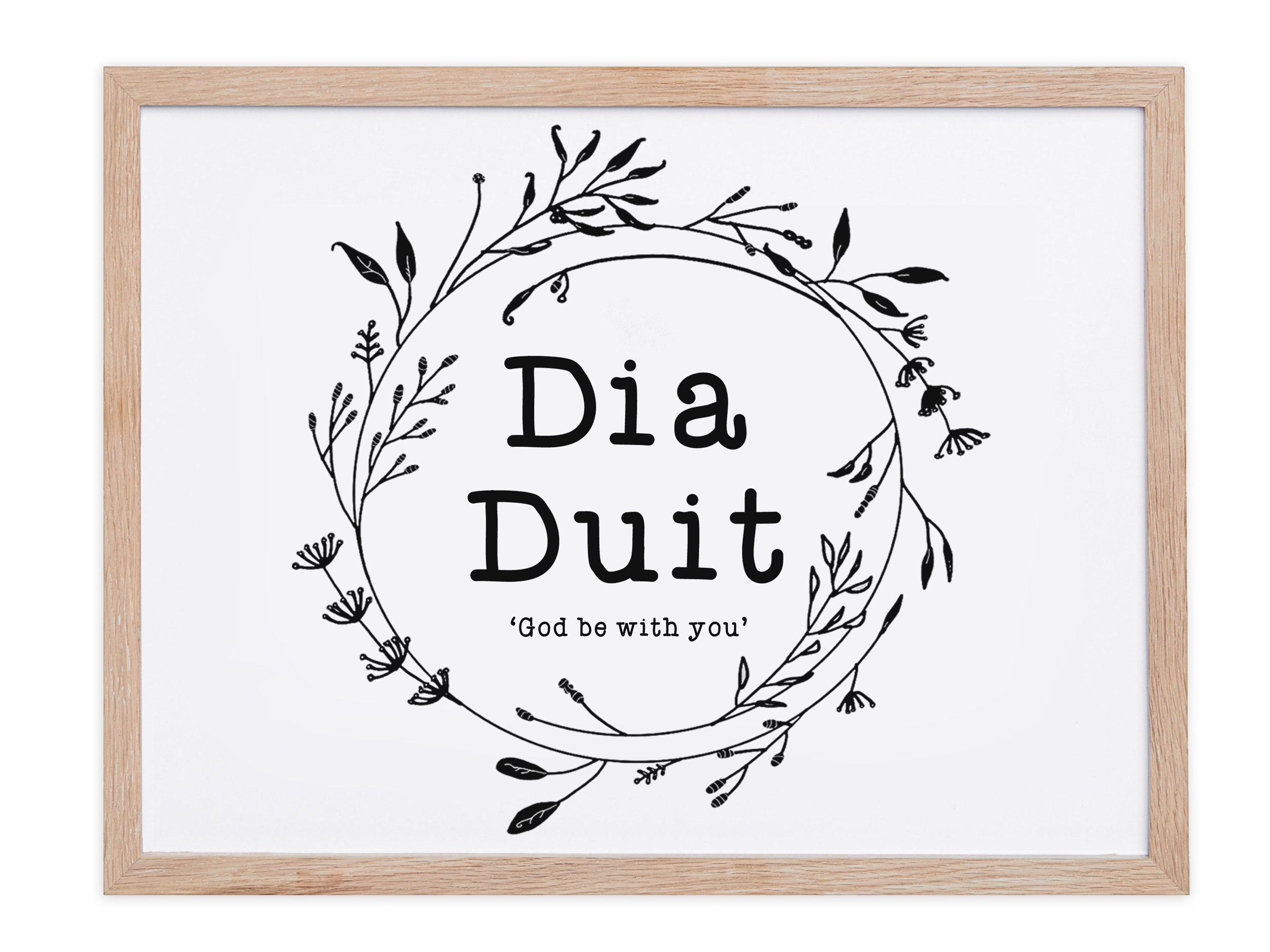 Dia Dhuit Irish Greeting Print, Gaeilge Gaelic Art - Etsy, image size:3000x2250