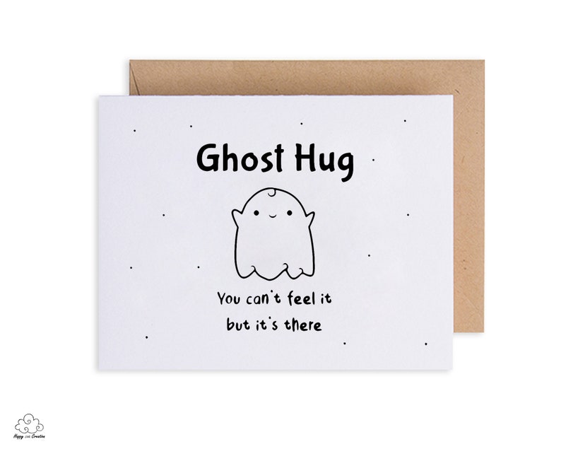 I Miss You Cards, Ghost Hug Cards, Get Well Soon Cards, Send Love Card, Virtuelle Umarmungskarte, Süße Halloween Karten, Nachhaltig Made in Ireland Bild 3