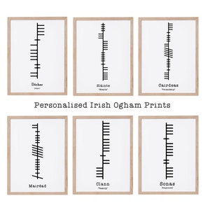 Personalized Irish Ogham Print, Irish Language gifts, Seanfhocal Irish Proverbs, Ancient Ogham, Irish Made Art, Sustainably Made in Ireland