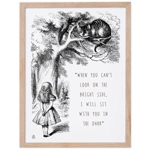 Alice im Wunderland-Zitat-Druck, sitzen bei Ihnen im dunklen Druck, Vintage Geschenke, literarische Zitate, Alice im Wunderland-Spruch, hergestellt in Irland