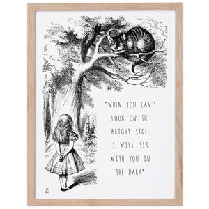 Alice In Wonderland Quote Print, Sit With You In The Dark Print, Vintage Gifts, Literary Quotes, Alice In Wonderland Saying, Made In Ireland