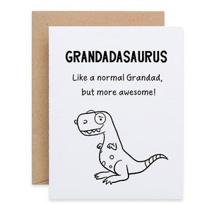 Grandadasaurus Dinosaur Card | Funny Grandad Card | Irish | Funny Grandfather Card | Kraft Birthday Card | Consciously Hand Made In Ireland