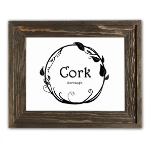 Cork County Kranz, irische Sprachgeschenke, Irish County, Irisches Sprichwort, Irisches Housewarming Geschenk, Irish Made Art, nachhaltig hergestellt in Irland