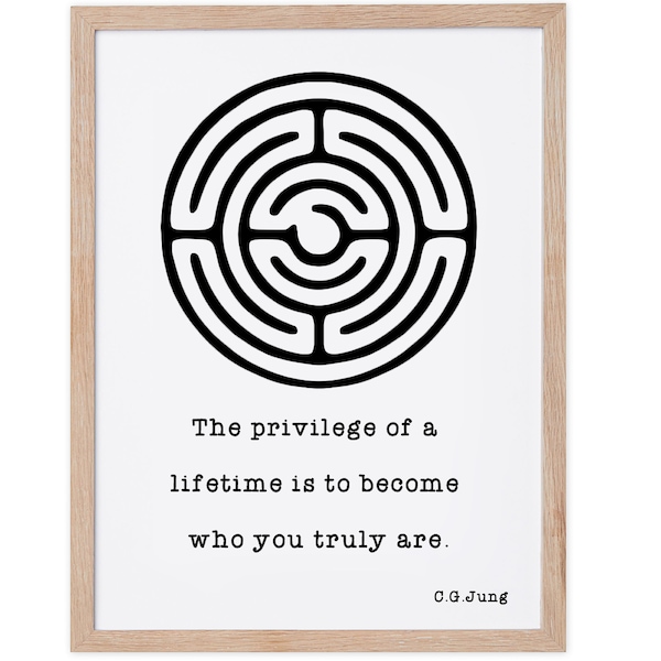 Carl Jung Become Who You Are | Self Acceptance Print | Jungian Mindfulness Mandala | Inspirational Life Quote | Consciously Made In Ireland