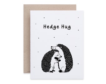 I Miss You Card, Hedge Hug Card, Get Well Soon Card, Send Love Card, Irish Hedgehog Card, Autumn Card Fall Card, Sustainably Made In Ireland