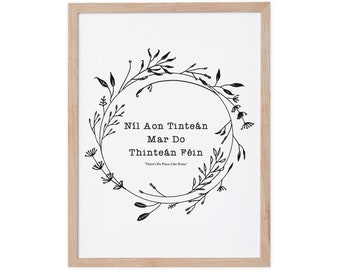 No hay lugar como el hogar. Regalos irlandeses para inauguración de la casa, idioma irlandés, proverbios irlandeses, nuevo hogar en gaélico, arte irlandés, descarga digital.
