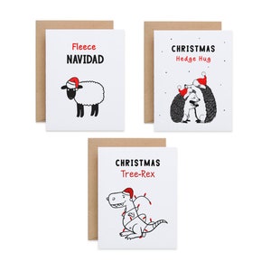 Pacote de cartões de trocadilhos de Natal, Pacote de cartões de Natal engraçados, Cartões de Natal irlandeses, Cartões de Natal de piada, Cartão de Natal fofo, Feito de forma sustentável na Irlanda