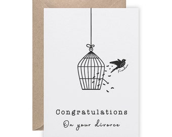 Tarjeta de divorcio divertida, regalo irlandés para rupturas, hecha de forma sostenible