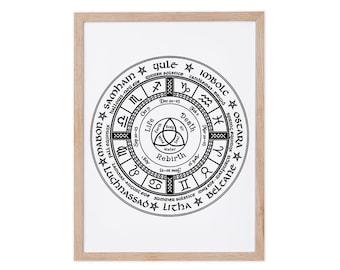 Pagan Wheel Of The Year, Celtic Wall Art, Pagan Art, Samhain Art, Wicca Art, Magick Art, Druid Art, Shaman Gift, Sustainably Made In Ireland