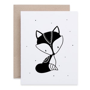 Tarjeta de zorro pequeño adorable, tarjeta de zorro unisex, tarjetas para niños del bosque, tarjeta boho para niños, tarjeta de animales del bosque, tarjeta personalizada para niños, hecha en Irlanda