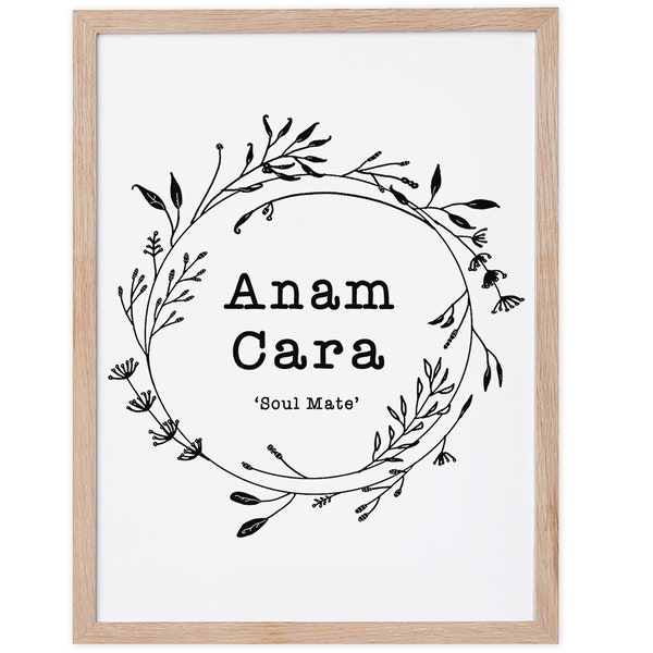 Anam Cara Soulmate Irish Print, Irish Proverbs, Irish Made Art, Ireland Language, Irish Wedding Gifts, Irish housewarming, DIGITAL DOWNLOAD