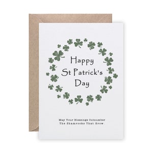 Biglietti irlandesi per il giorno di San Patrizio, biglietti per il giorno di Paddy, biglietto per il giorno di Patty, biglietto irlandese, biglietto Irlanda, biglietto trifoglio, fatto a mano in modo sostenibile in Irlanda