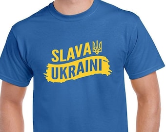 Slava Ukraini T-Shirt Support Ukraine T Shirt Stand With Ukraine Flag Peace in Ukraine