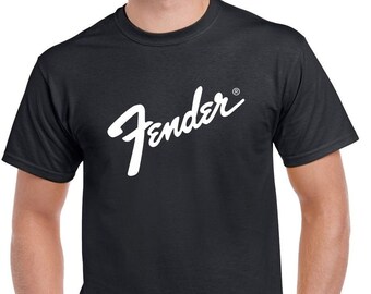 Vintage 90s Fender logo tshirt musical instrument single stitch 