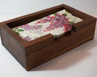 Black Walnut Guest Hand Towel Box for disposable paper towels