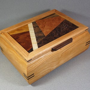Cherry Wood Jewelry Box with optional divider