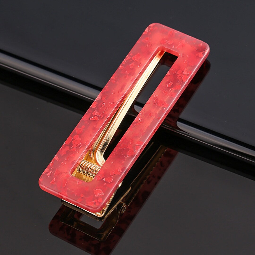 Red Large Acrylic Hair Clip Etsy