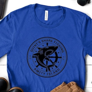 Quint&#39;s Shark Fishing Amity Island Jaws Graphic Tee T-shirt