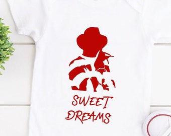 Infant Sweet Dreams Nightmare Fred Horror Movie Graphic Tee T-Shirt
