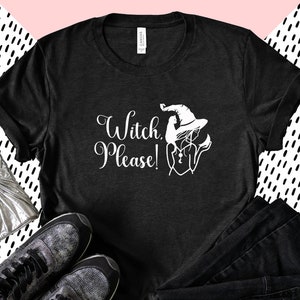 Halloween Boo Witch Please Witches Broom Pumpkin Cutesy Graphic Tee T-Shirt