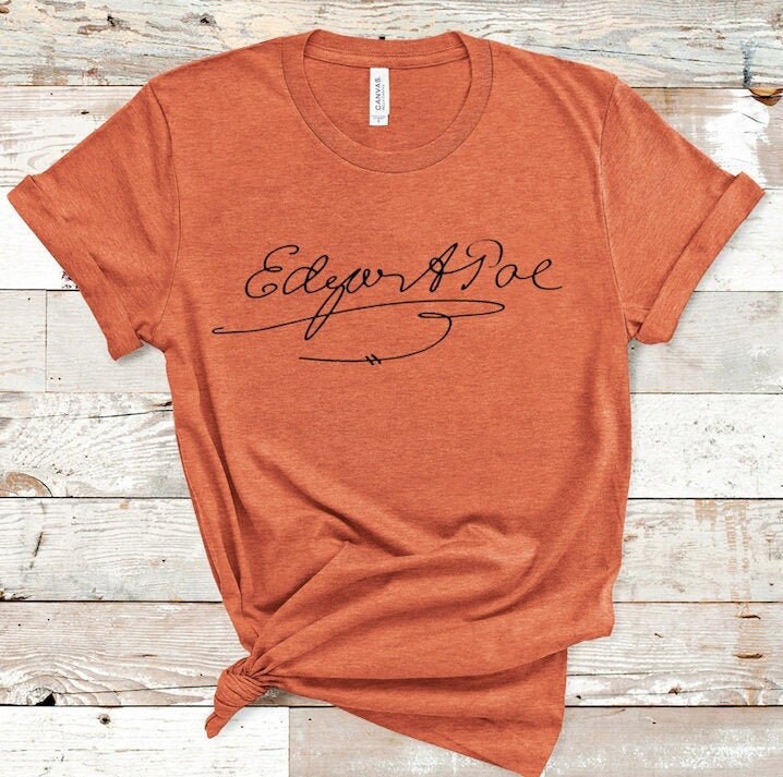 Women's T-Shirts [Out of Print] Edgar Allan Poe / Pop Poe Scoop Neck Tee (Vintage ) (Womens) Edgar Allan Poe Book Apparel Collection — Out of Print