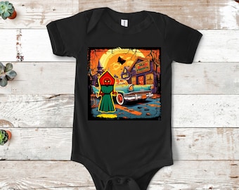 Flatwoods Monster Infant One Piece: West Virginia Cryptid Graphic