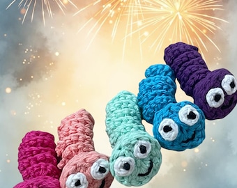 Worry Worm Digital Crochet Pattern - Crochet Pattern US and UK terms