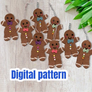 Gingerbread Christmas Decoration - Crochet Pattern (UK and US crochet terms)