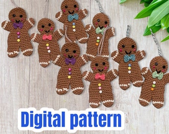 Gingerbread Christmas Decoration - Crochet Pattern (UK and US crochet terms)