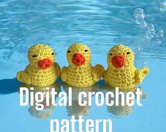 Mini rubber duck crochet pattern - UK and US crochet