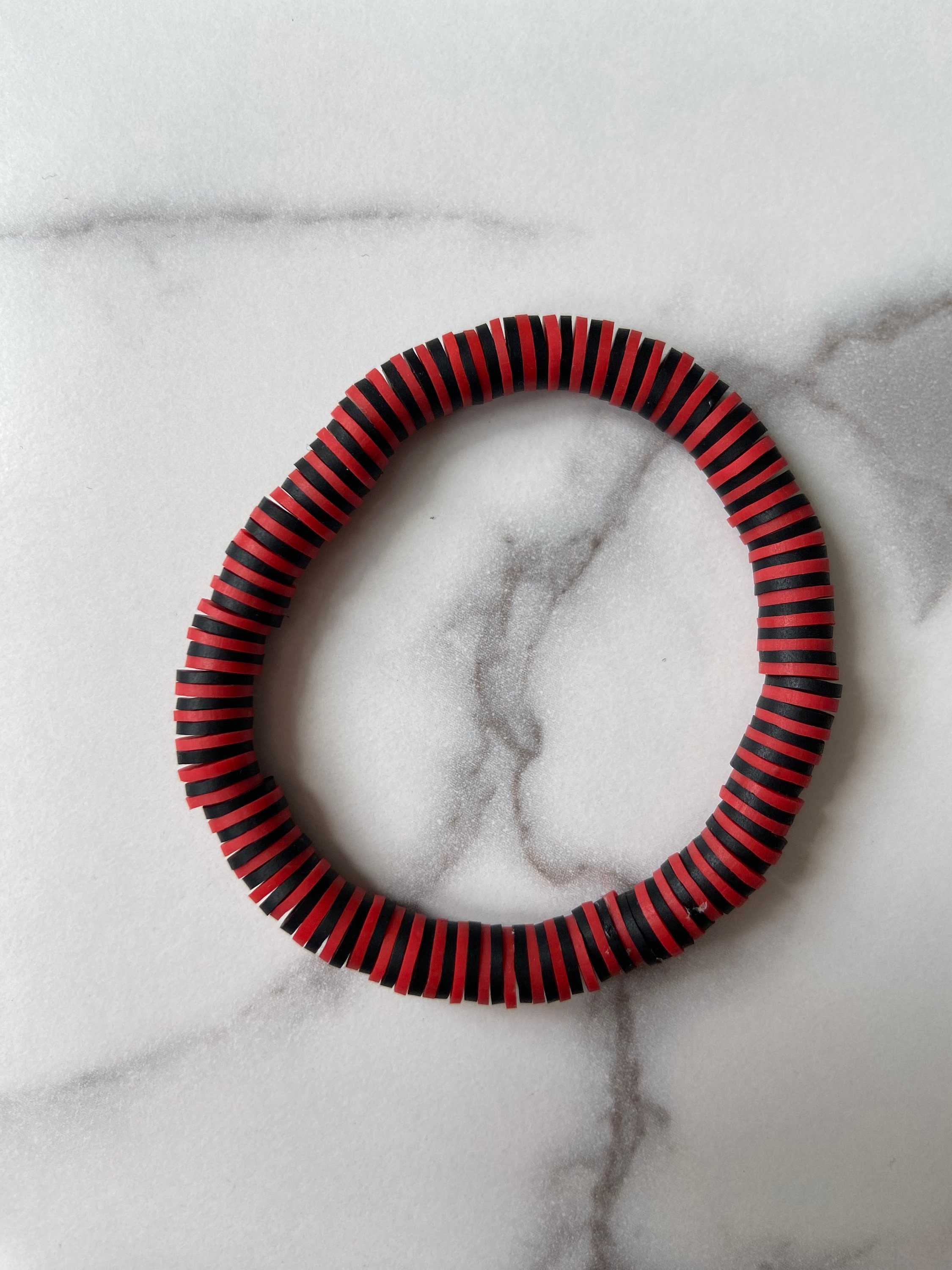 Spider Man Red and Black Clay Bead Bracelet Unisex - Etsy