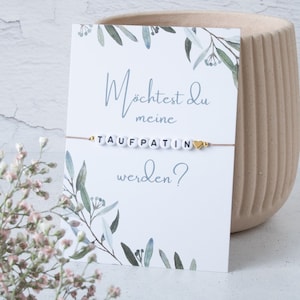 Taufpatin Armband Makramee filigran zart fein Herz Patin Anfrage Geschenk Baby Freundin Geburt Möchtest du meine Taufpatin werden