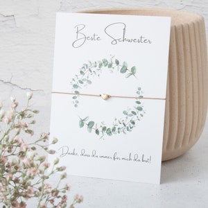 filigranes Makramee Armband für die Schwester als kleines Dankeschön mit Herz