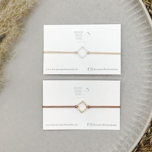 filigree delicate bracelet macrame connector rectangle square silver-plated stainless steel friendship bracelets geometry color selection