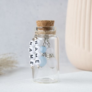 personalisiertes Schutzengelpaar im Glas mit Name als Geschenkidee z.B. zur Geburt oder zur Taufe von Zwillingen
