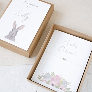 Geschenk-Set für Osternest | Geschenkbox | Geschenkkarte mit Makramee Armband | personalisiert | Ostern | Kleinigkeit | Gruß vom Osterhase