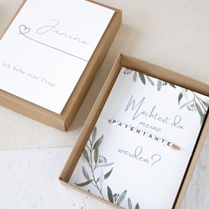 Patentante fragen | Geschenkbox | Geschenkkarte mit Makramee Armband | personalisiert | Taufe | Möchtest du meine Patentante werden