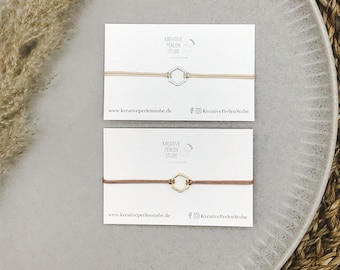 filigree delicate bracelet macrame with connector hexagon hexagon silver-plated gold-plated friendship bracelets color selection geometry