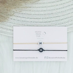 Armband personalisiert filigran Initialen Anfangsbuchstabe Makramee Freundschaftsarmbänder Geburtstag Partnerarmband Weihnachten