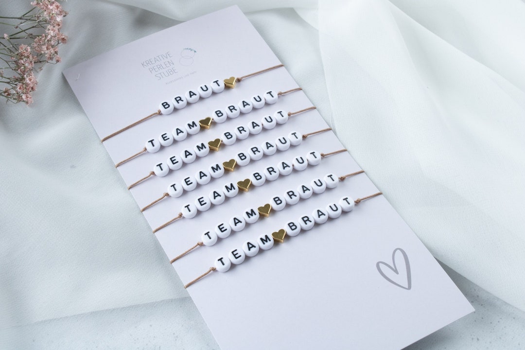 Bracelet Evjf,14 Bracelets De MariéE D'éQuipe Avec Texte Doré 1 MariéE Blanche Et 13 MariéEs D