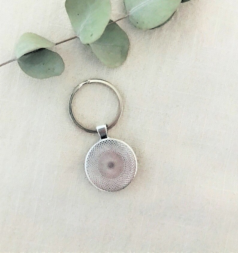 Keychain pocket pendant glass cabochon saying silver color handmade gift accessory smile lips Valentine/'s Day Easter
