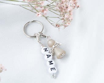 Gepersonaliseerde sleutelhanger met beschermengel - een leuk cadeau-idee voor verjaardagen, Kerstmis, adventskalenders, de start van het schooljaar, als geluksbrenger of voor Moederdag.